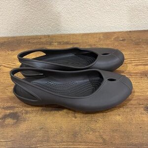 Crocs Olivia II Flats Black Slip On Shoes Lightweight Comfort Womens Sz 8 Casual